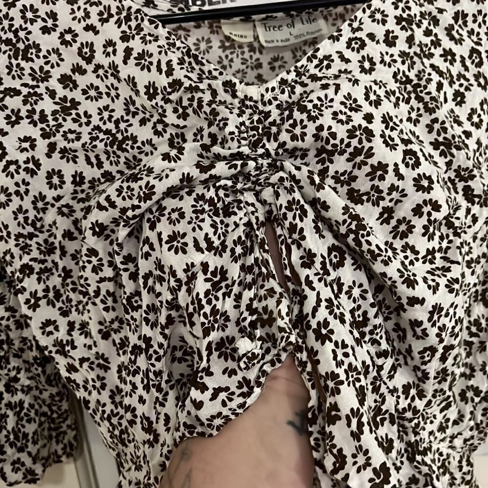 Tree of life tie front blouse - Picture 3 of 5